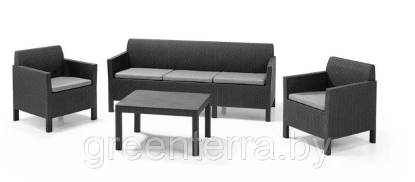 Комплект мебели Orlando 3 - Seater, графит [226512]
