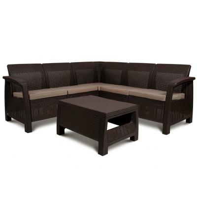 Комплект мебели из искусственного ротанга Corfu Super Relax Set, коричневый [227815]