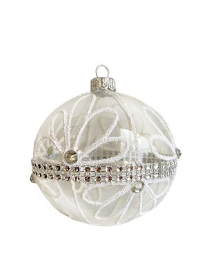 Шар елочный стекл. "Праздничный цветок" 8см Шар елочный стекл. "Праздничный цветок" 8см