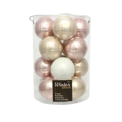 Набор шаров елочных стекл. Жемчужная Нежность 8см, 16шт [140792]