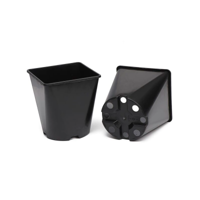 Горшок для рассады квадратный литой 1.5 л, 13*13*13 см, круглое дно