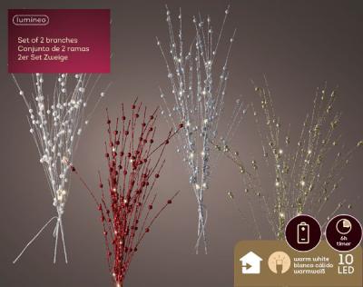 Светодиодная ветка Micro 10 LED 76см, цв.тепл. белый (уп.2шт.) [482137]