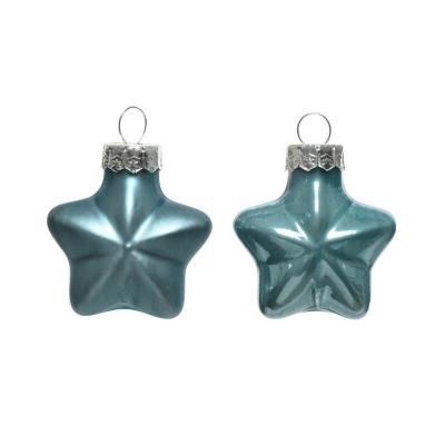 Набор стекл. елочных игрушек "Звезды" 4.5 см голубой туман mix, 12 шт [012250]