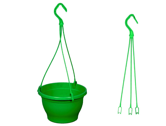 Кашпо подвесное, салатовое, ø 23см, высота 14см, объём 3.7л