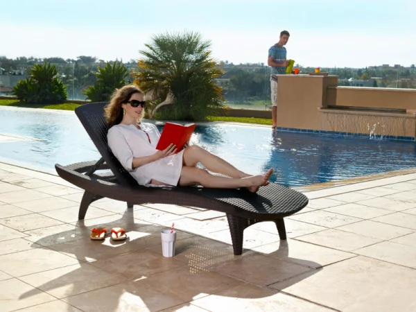 Лежак из искусственного ротанга PACIFIC LOUNGER, коричневый [211104]