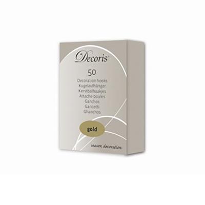 Металлические крючки для елочных игрушек, золото (уп.50шт) [400009]