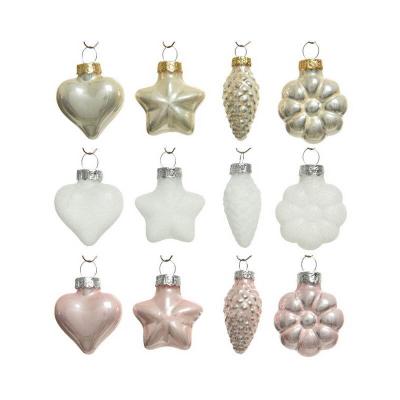 Набор стекл. елочных игрушек "Жемчужная Нежность" 4-5 см, 12 шт [015031]