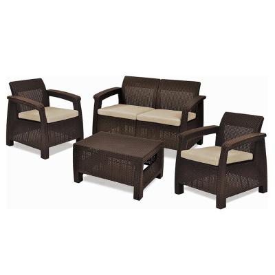 Комплект мебели из искусственного ротанга Keter Corfu Set, коричневый [223201]