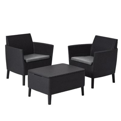 Комплект мебели из искусственного ротанга SALEMO BALCONY SET, графитовый [253206]