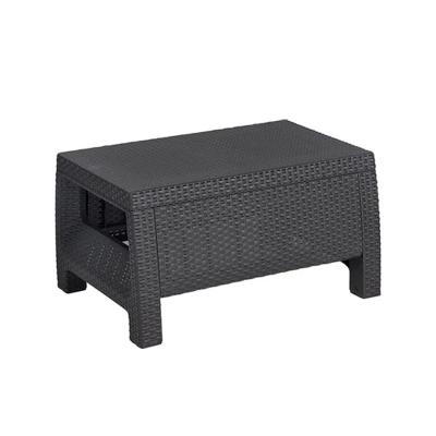 Журнальный столик из искусственного ротанга CORFU TABLE, графитовый [241945]