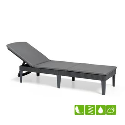 Лежак из искусственного ротанга Jaipur с матрацем, графитовый [238416]