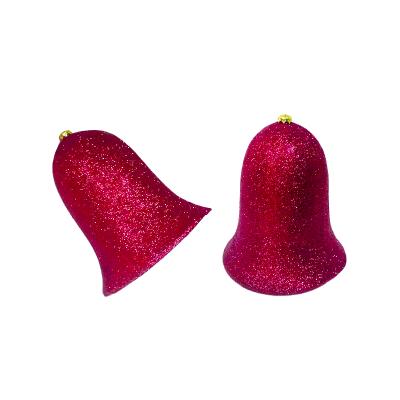 Украшение для больших ёлок "Колокольчик" парча красный, 25см