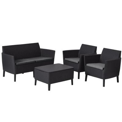 Комплект мебели из искусственного ротанга SALEMO 2-SOFA SET, графитовый [236629]