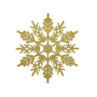 Украшение для больших ёлок снежинка "Морозный Узор" 30см, парча золото, деревянная D01049-30-зол