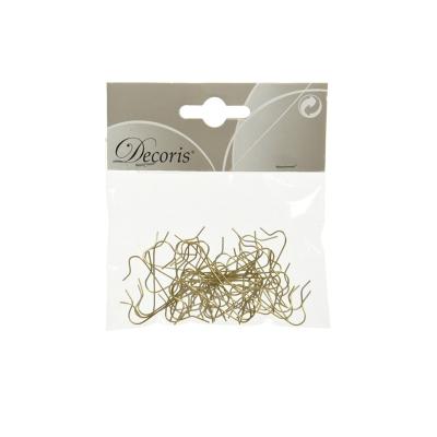 Металлические крючки для елочных игрушек, золото (уп.50шт) [400008]