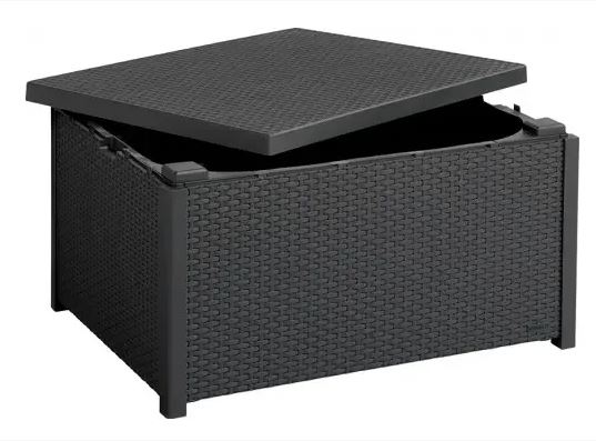 Стол-сундук из искусственного ротанга ARICA RATTAN, графитовый [221044]