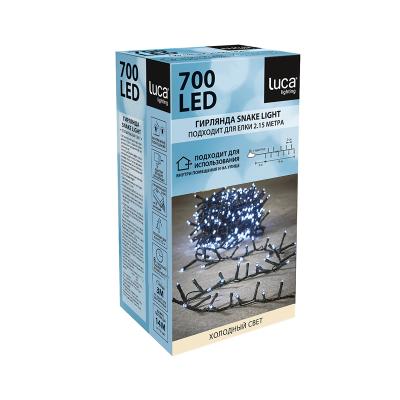 Светодиодная гирлянда Luca Snake 14м, 700 холодных белых LED, IP44 [83774]
