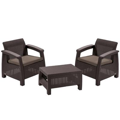 Комплект мебели из искусственного ротанга Corfu Weekend Set, коричневый [258953]