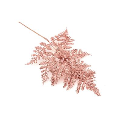 Украшение елочное "Ветка папоротника розовая" 50см [BRS8-20-407/29]