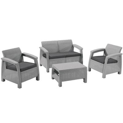 Комплект мебели из искусственного ротанга СORFU II SET, серый [233196]