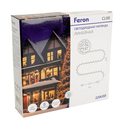 Светодиодная гирлянда на бобине Feron CL98 2200LED белый, 50м IP44 [51437]