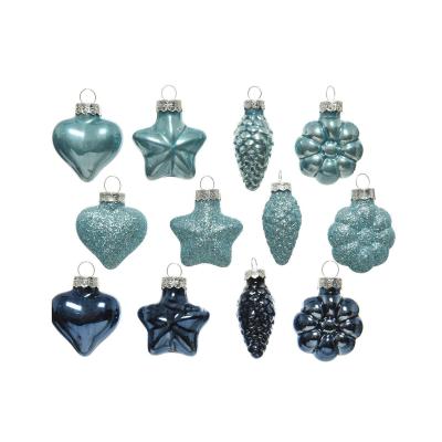 Набор стекл. елочных игрушек "Blue Lagoon" 4-5 см, 12 шт [1001431]