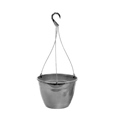 Кашпо подвесное с дренажной вставкой, серый, ø 27см, высота 20.4см, объём 7л. [IK-7]