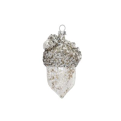 Игрушка елочная стекл. Желудь 11см [65698]