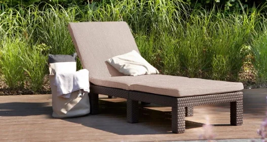 Лежак из искусственного ротанга DAYTONA, коричневый [258814]