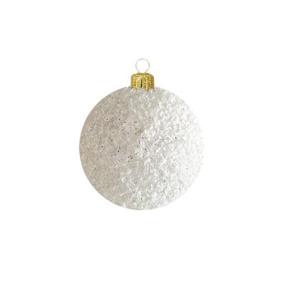 Шары пластиковые, парча белый снег В19/1 Шары пластиковые, парча белый снег В19/1
