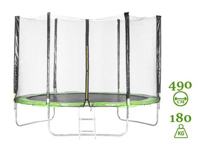 Батут Sundays Acrobat-D490 (с сеткой, зелёный)