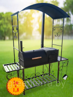 Кованый мангал-гриль с крышей "Алькасар"