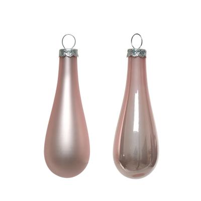 Набор стекл. елочных игрушек "Капля" 7.5 см розовый бутон mix, 12 шт [1001402]