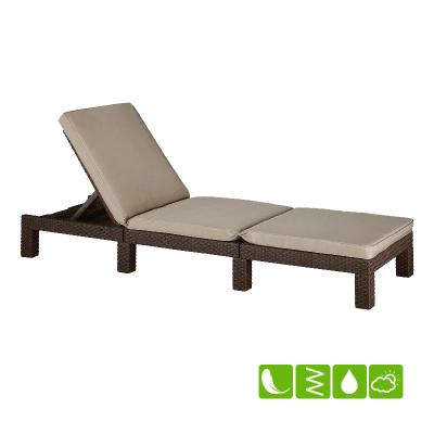 Лежак из искусственного ротанга DAYTONA, коричневый [258814]