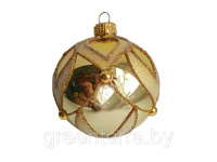 Шар елочный стекл. "Лилия" золото 8см Шар елочный стекл. "Лилия" золото 8см