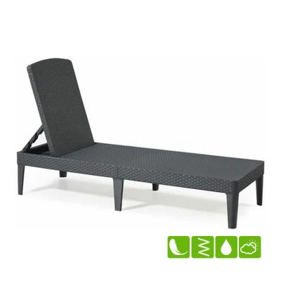 Лежак из искусственного ротанга Jaipur, графитовый [235162]