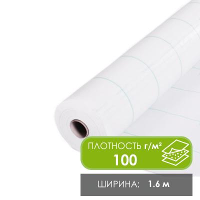 Агроткань белая, плотность 100гр/м2, 1.6х100м