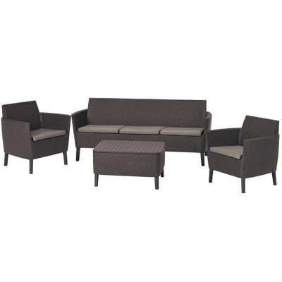 Комплект мебели из искусственного ротанга Salemo 3-sofa set, коричневый [258967]