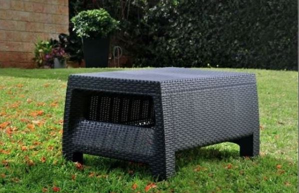 Журнальный столик из искусственного ротанга CORFU TABLE, графитовый [241945]