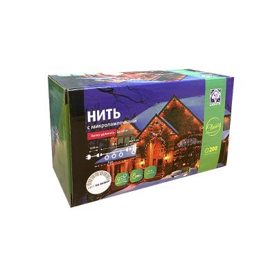 Электрогирлянда 200 теплых белых микроламп 10 м, IP44 [OTW200E-M-M]