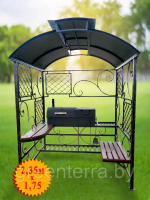 Кованый мангал-беседка с крышей "Верона" + гриль
