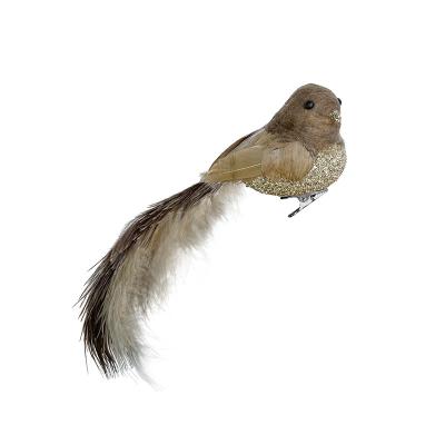 Украшение елочное "Бежевая птица" 20см [62958]