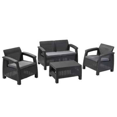 Комплект мебели из искусственного ротанга Keter Corfu Set, графит [223204]
