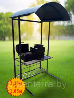 Кованый мангал с крышей "Касл"