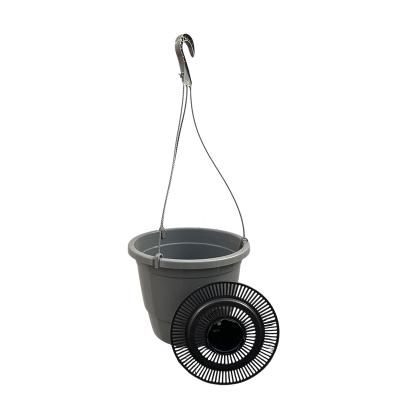 Кашпо Лира подвесное с дренажной вставкой, серый, ø 27см, высота 20.4см, объём 7л. [IK-7]