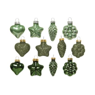 Набор стекл. елочных игрушек "Green Irish" 4-5 см, 12 шт [1001430]