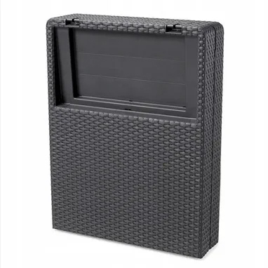 Лежак из искусственного ротанга Jaipur с матрацем, графитовый [238416]