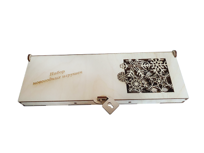 Деревянный пенал для новогодних украшений 300*100