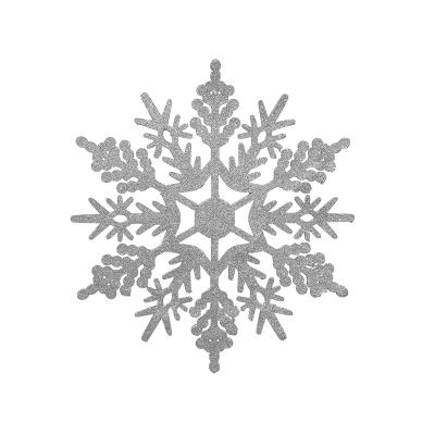 Украшение для больших ёлок снежинка "Морозный Узор" 30см, парча серебро, деревянная