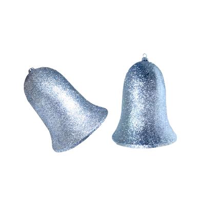 Украшение для больших ёлок "Колокольчик" парча серебро, 25см